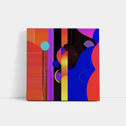 Bold Geometric Abstract Art Blue Red