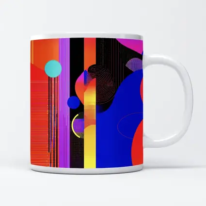 Bold Geometric Abstract Art Blue Red