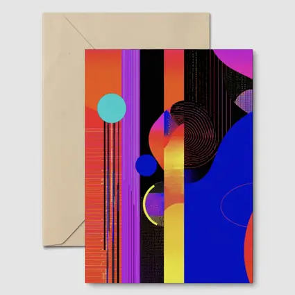 Bold Geometric Abstract Art Blue Red