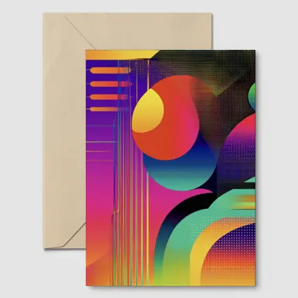 Bold Geometric Abstract Art Colorful Gradient Design