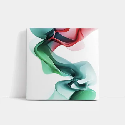 Flowing Abstract Waves Green Pink White Background