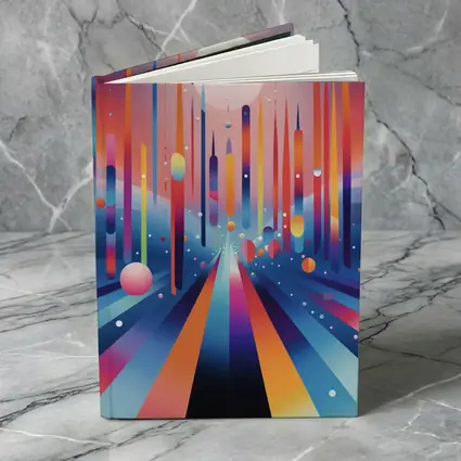 Colorful Abstract Geometric City Night Sky
