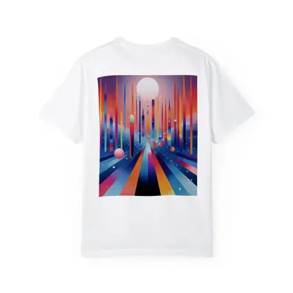 Colorful Abstract Geometric City Night Sky