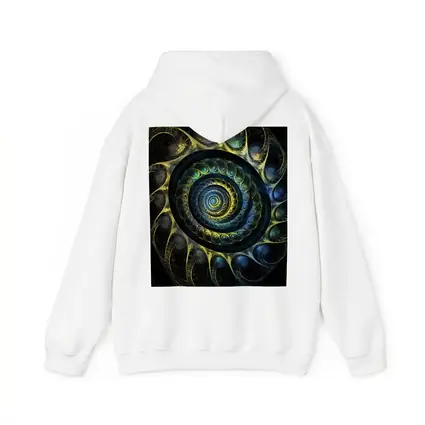 Dark Fractal Spiral Abstract Blue Gold