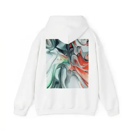 Fluid Marble Abstract Art Coral Mint White