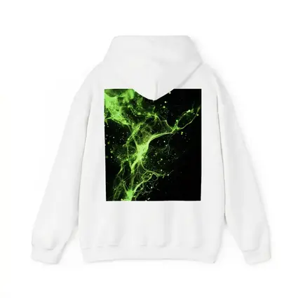 Neon Green Energy Particles Black Background