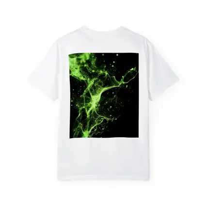 Neon Green Energy Particles Black Background