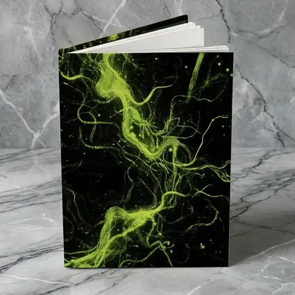 Neon Green Energy Waves On Black