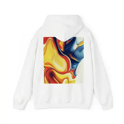 Bold Fluid Abstract Art Yellow Red Blue