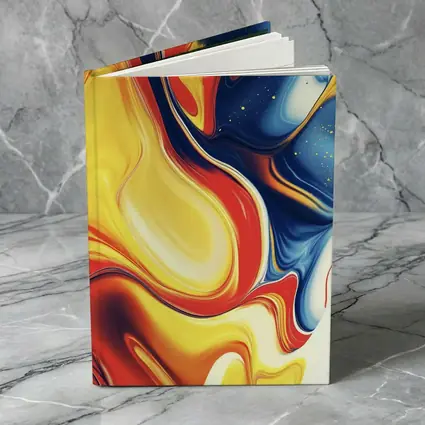 Bold Fluid Abstract Art Yellow Red Blue