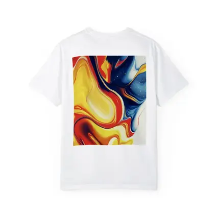 Bold Fluid Abstract Art Yellow Red Blue