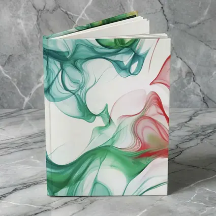 Green Red Smoke Abstract Art White Background