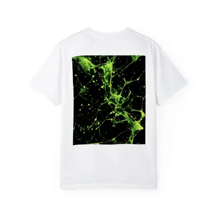 Neon Green Neural Network Dark Background Abstract