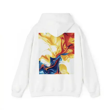 Bold Fluid Abstract Art Yellow Red Blue