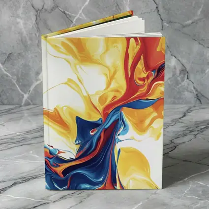 Bold Fluid Abstract Art Yellow Red Blue