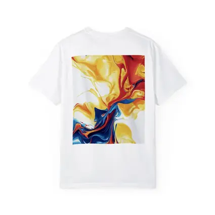 Bold Fluid Abstract Art Yellow Red Blue