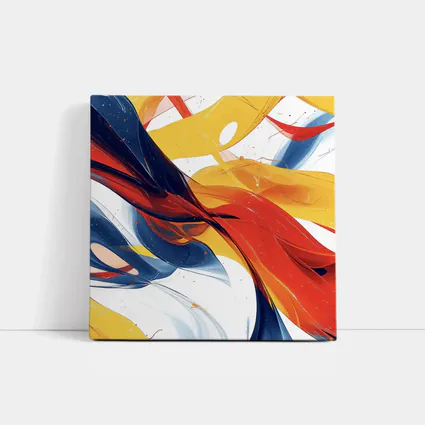 Bold Abstract Swirls Red Yellow Blue White