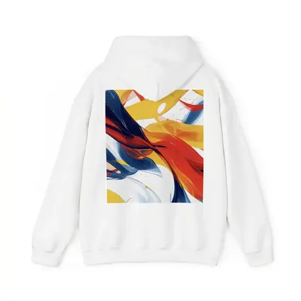 Bold Abstract Swirls Red Yellow Blue White