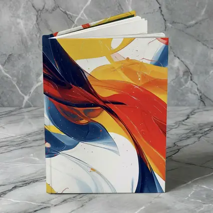 Bold Abstract Swirls Red Yellow Blue White