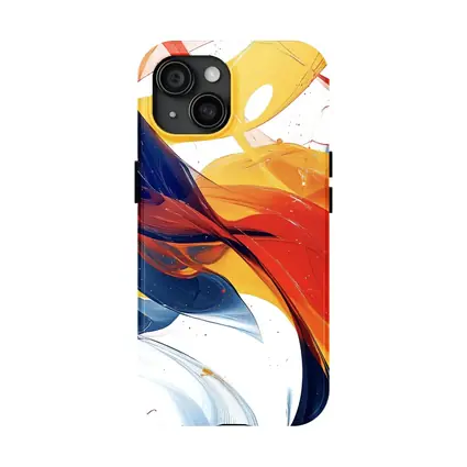 Bold Abstract Swirls Red Yellow Blue White