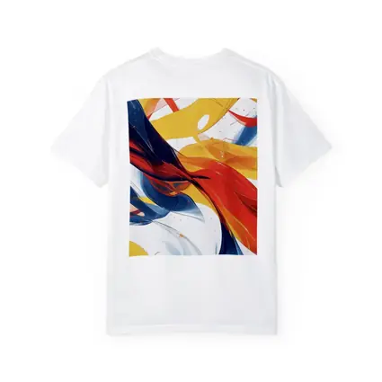 Bold Abstract Swirls Red Yellow Blue White
