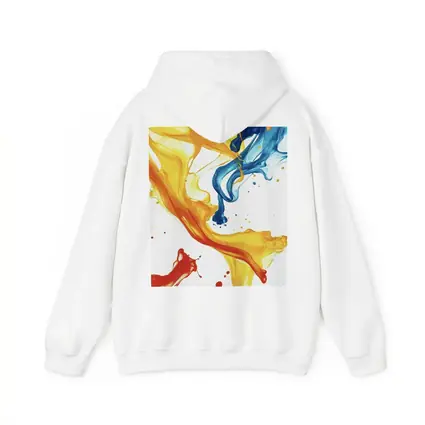 Blue Yellow Red Paint Splash Abstract Art