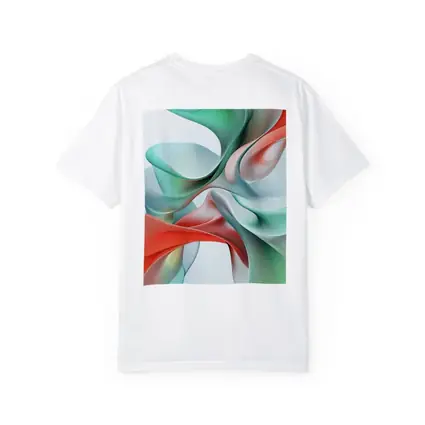 Flowing Coral Mint Abstract Sculptural Waves Art