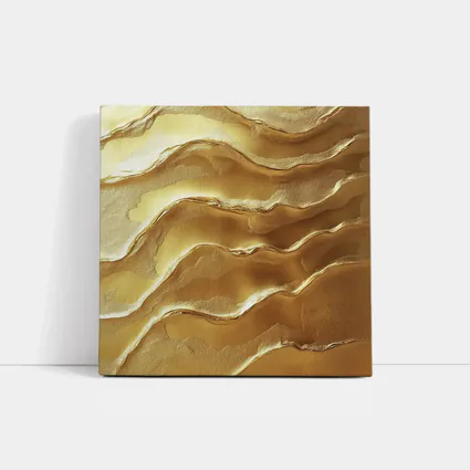 Golden Waves Abstract Layered Texture Art