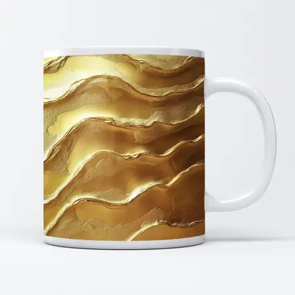 Golden Waves Abstract Layered Texture Art