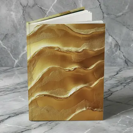 Golden Waves Abstract Layered Texture Art