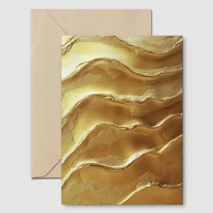 Golden Waves Abstract Layered Texture Art