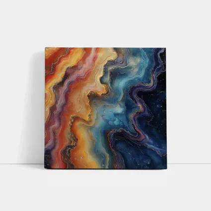 Abstract Marble Fluid Art Gold Swirls