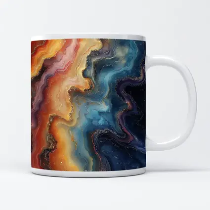 Abstract Marble Fluid Art Gold Swirls