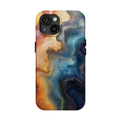 Abstract Marble Fluid Art Gold Swirls
