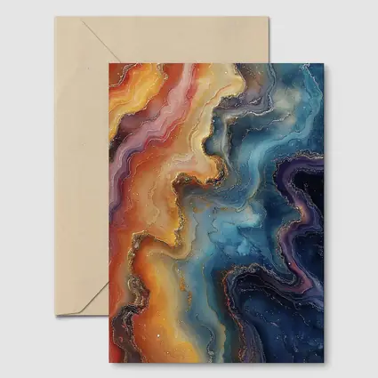 Abstract Marble Fluid Art Gold Swirls
