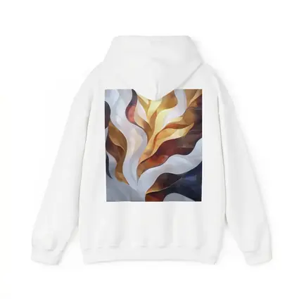 Abstract Flowing Waves Gold Brown Gray Art