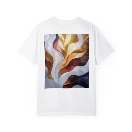 Abstract Flowing Waves Gold Brown Gray Art
