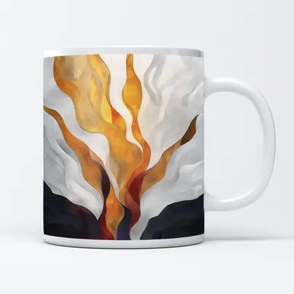 Abstract Fire Flames Rising Over Dark Landscape