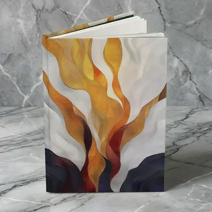 Abstract Fire Flames Rising Over Dark Landscape