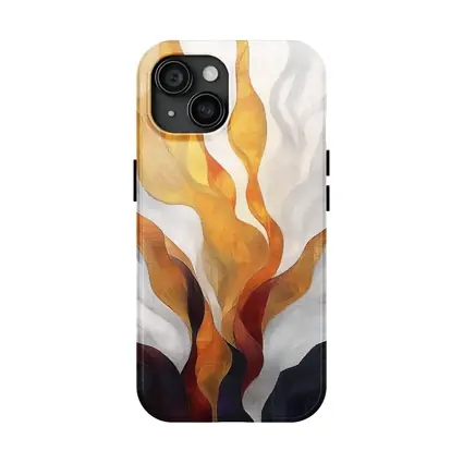 Abstract Fire Flames Rising Over Dark Landscape