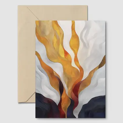 Abstract Fire Flames Rising Over Dark Landscape