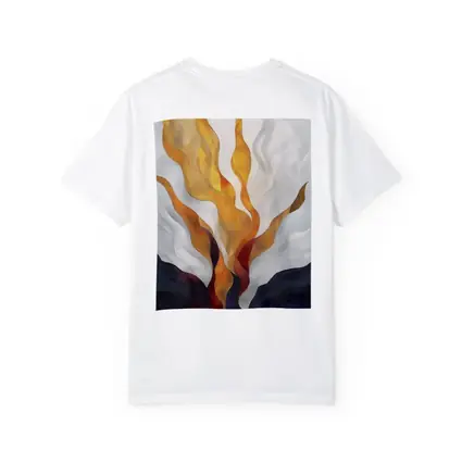 Abstract Fire Flames Rising Over Dark Landscape