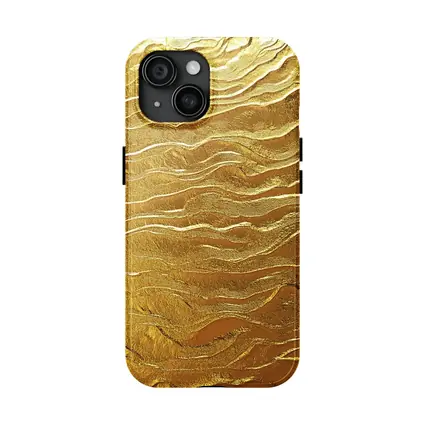 Gold Wave Abstract Metallic Texture Art