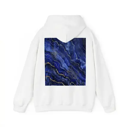 Deep Blue Marble Abstract Gold Veins Art
