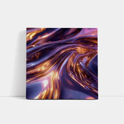 Purple Gold Liquid Metal Abstract Art