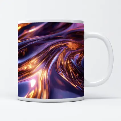 Purple Gold Liquid Metal Abstract Art