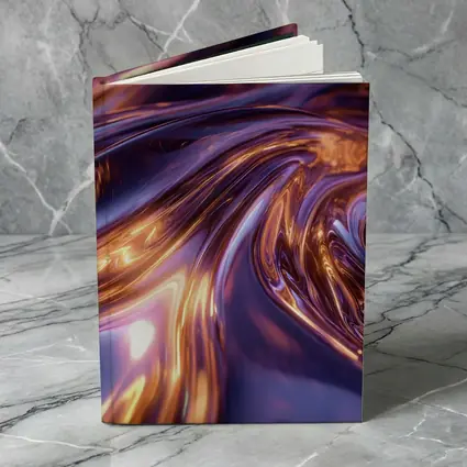 Purple Gold Liquid Metal Abstract Art