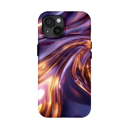 Purple Gold Liquid Metal Abstract Art