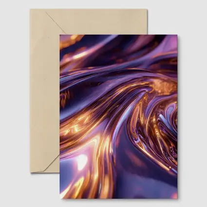 Purple Gold Liquid Metal Abstract Art