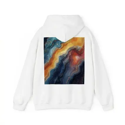 Abstract Marble Swirl Blue Orange Gold